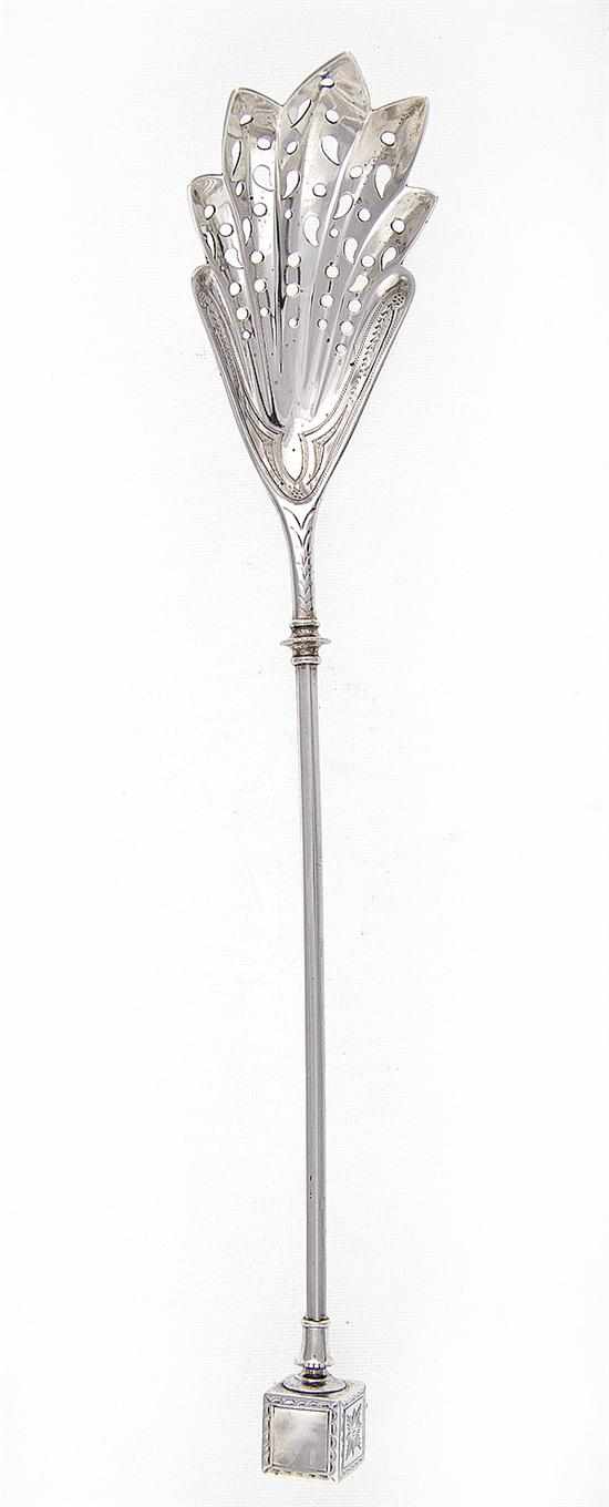 Appraisal: George Sharp sterling serving spoon Philadelphia working - bright-cut square