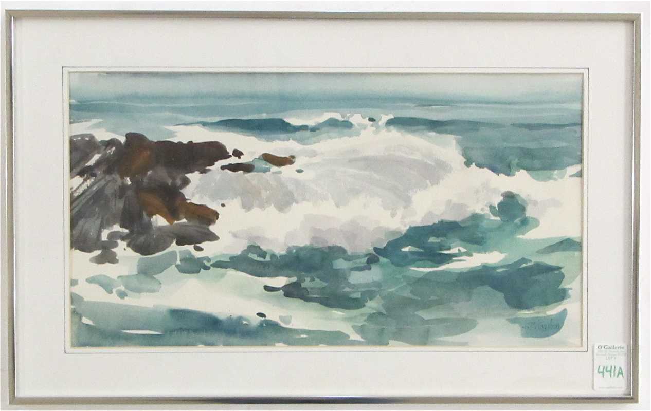 Appraisal: JEROME PRIEBE GASTON WATERCOLOR ON PAPER California - Breaking Wave