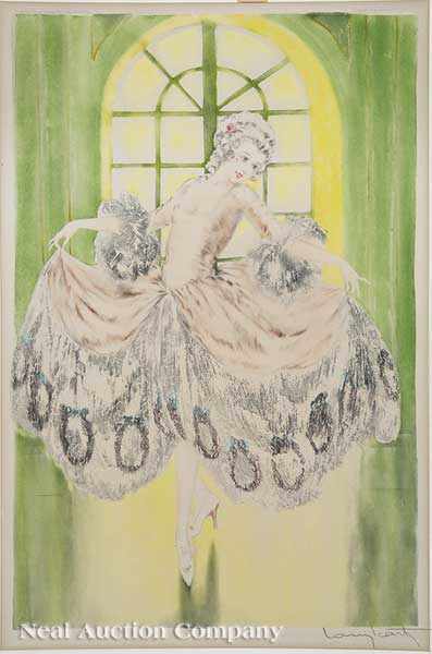 Appraisal: Louis Icart French - Le Menuet etching and aquatint pencil-signed