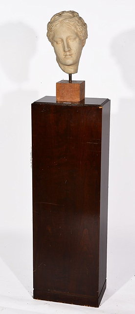 Appraisal: AN ART DECO WALNUT SCULPTURE STAND of plain rectangular form