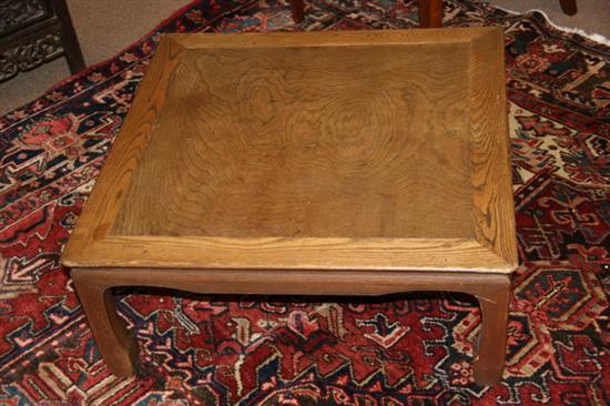 Appraisal: CHINESE WOOD SQUARE LOW TABLE