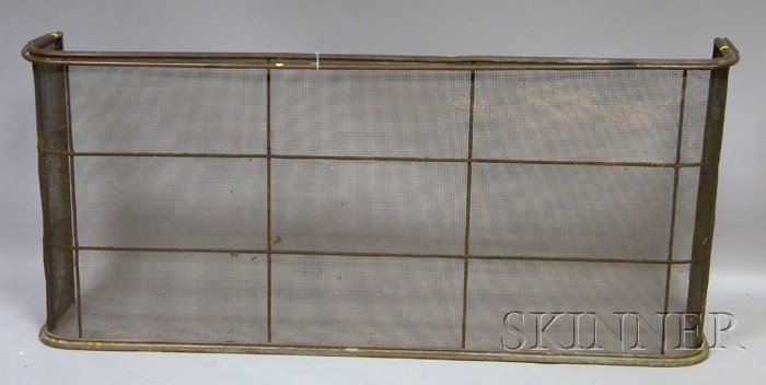 Appraisal: Large Copper and Brass Hearth Fireplace Screen with pull-out tubular