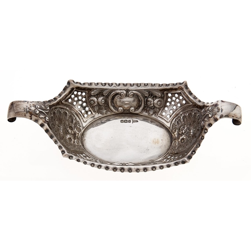 Appraisal: A Victorian pierced and die stamped silver sweetmeat dish with