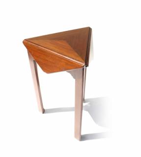 Appraisal: Small Drop Small drop-leaf triangular side table W open x