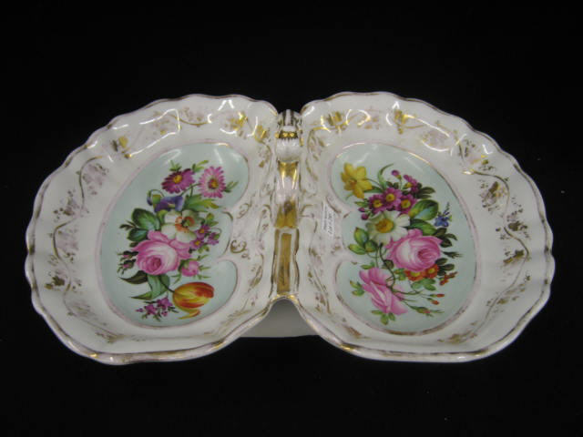 Appraisal: Old Paris Style Serving Dish handpainted floral circa