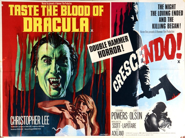 Appraisal: TASTE THE BLOOD OF DRACULA CRECENDO Warner Brothers Hammer Horror