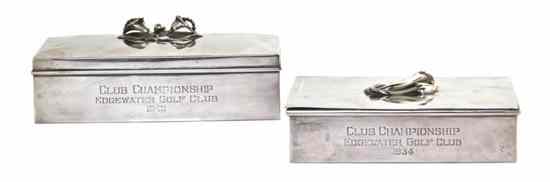 Appraisal: Two American Sterling Silver Boxes Spaulding-Gorham each of rectangular form