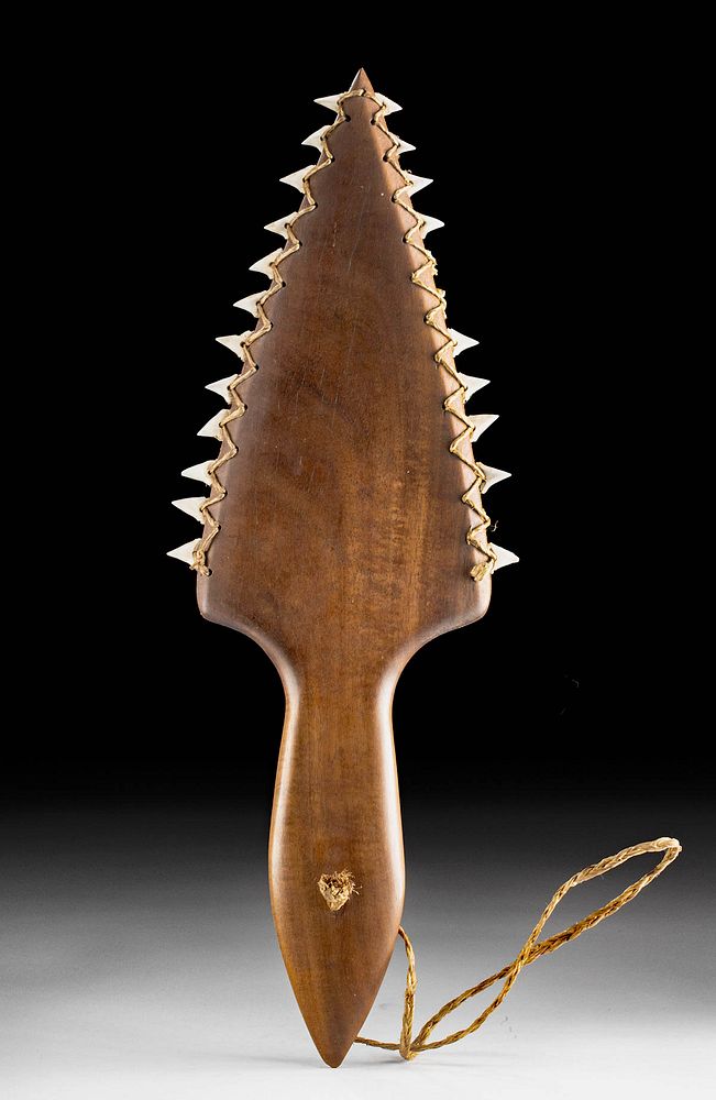 Appraisal: th C Hawaiian Wood War Club Shark Teeth Edge Polynesia