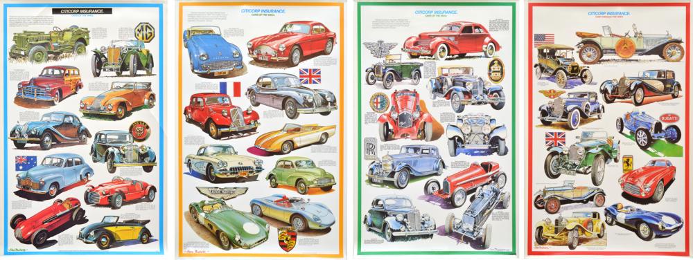 Appraisal: SET OF CITROEN CAR POSTERS SET OF CITROEN CAR POSTERS