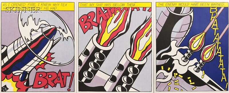 Appraisal: Roy Lichtenstein American - As I Opened Fire A Triptych