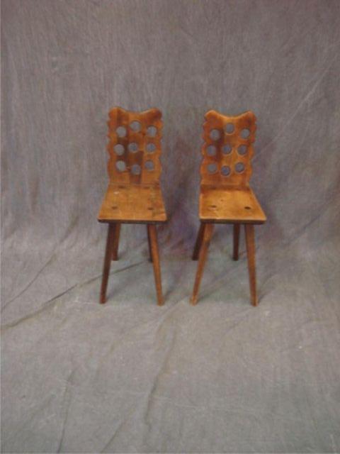 Appraisal: Pair of small Nakashima style Midcentury chairs From a NYC