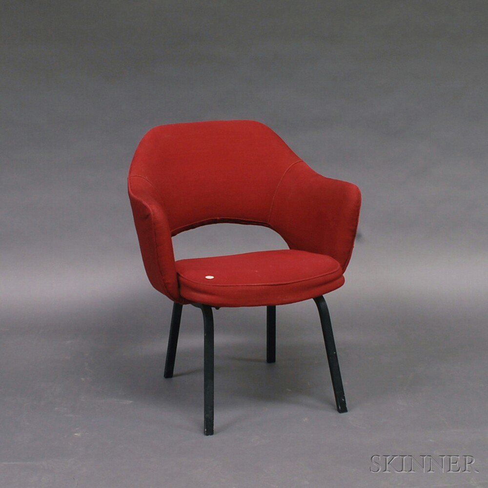 Appraisal: Seagram Mid-century Red Upholstered Chair ht wd dp in Estimate