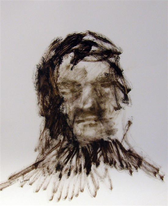 Appraisal: Sidney Nolan - portrait unknown sitter print signed and dated