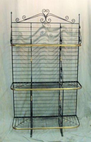 Appraisal: Brass Iron Baker's Rack Dimensions wide x x ' high