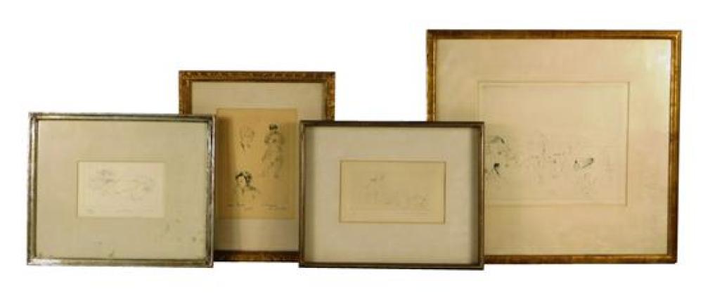 Appraisal: Andre Dunoyer de Segonzac French - four framed etchings including