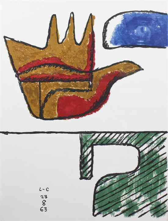 Appraisal: Two Charles Edourard Jeaneret Le Corbusier Lithographs each depicting abstract