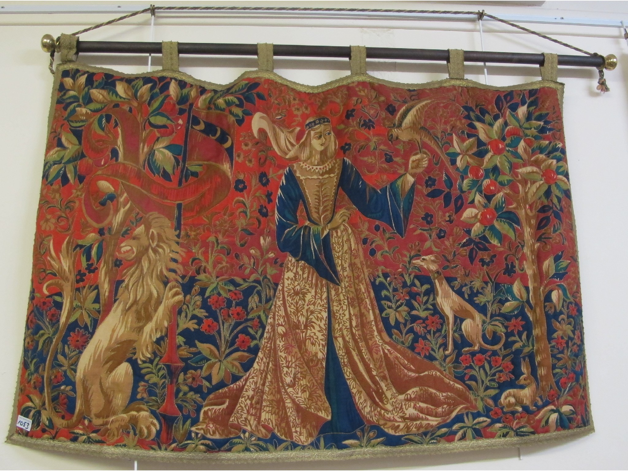 Appraisal: A Medieval style wall hanging tapestry