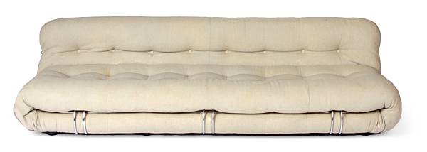 Appraisal: An Afra and Tobia Scarpa chrome and upholstered Soriana sofa