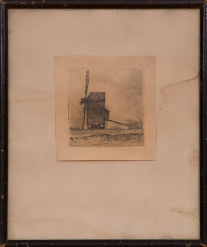 Appraisal: Dutch School Windmill Etching on wove paper indistinctly signed lower