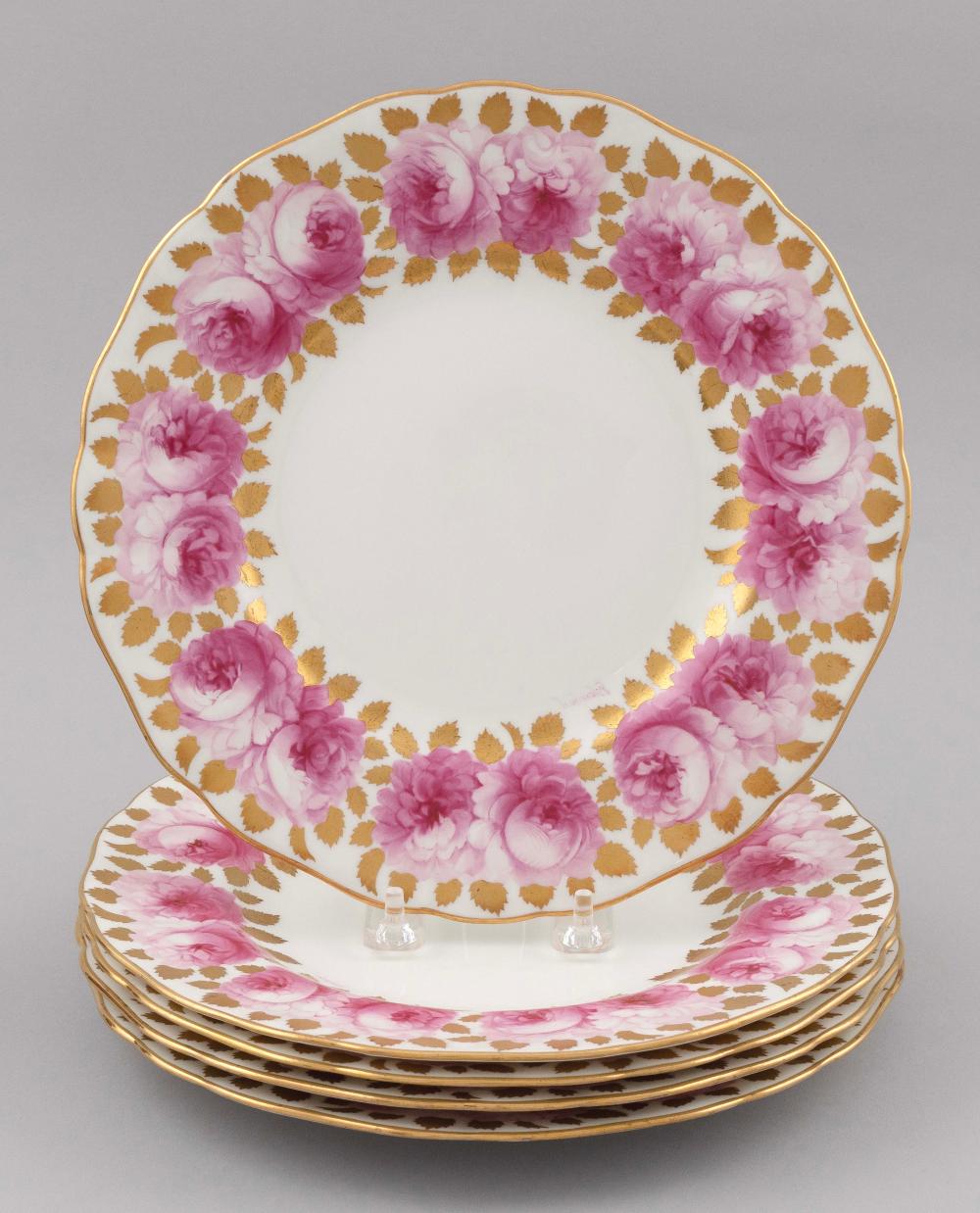 Appraisal: SET OF FIVE SIGNED CAULDON FOR TIFFANY CO PORCELAIN PLATES