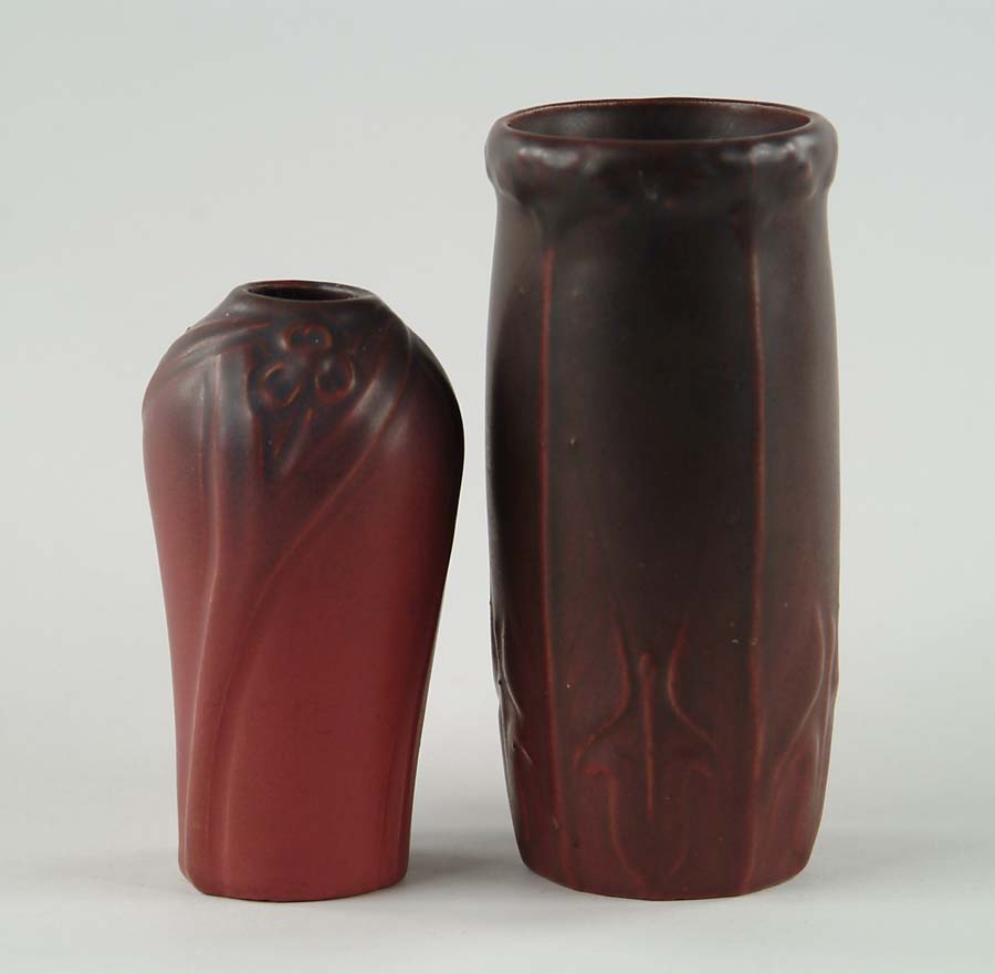 Appraisal: TWO PIECES OF VAN BRIGGLE Small vase with flower design