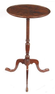 Appraisal: A mahogany tripod table with a circular dish top on