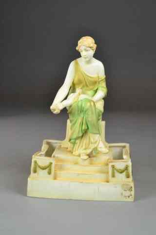 Appraisal: ROYAL VIENNA FEMALE STATUARY PLANTERBeautiful Neo-classical figural planter of reflective