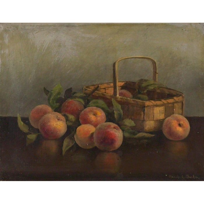 Appraisal: Maude L Baker American th Century Peaches oil on canvas