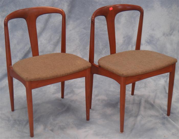 Appraisal: walnut Danish Vamo Sonderborg DR chairs mid century h Estimate