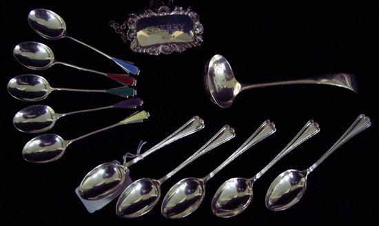 Appraisal: Five coffee spoons five others with enamel handles a small