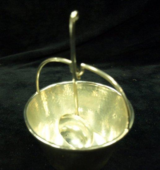 Appraisal: A circular jam dish and spoon in the form of