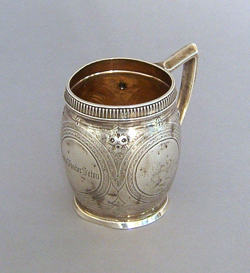 Appraisal: Gorham sterling silver mug retailed by Geo-Webb Co inscribed John