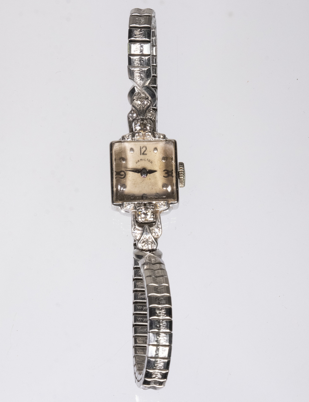 Appraisal: LADIES VINTAGE DRESS WATCH Hamilton watch with a platinum head