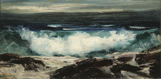 Appraisal: Andrew George Winter American - Maine Coast Surf Signed A