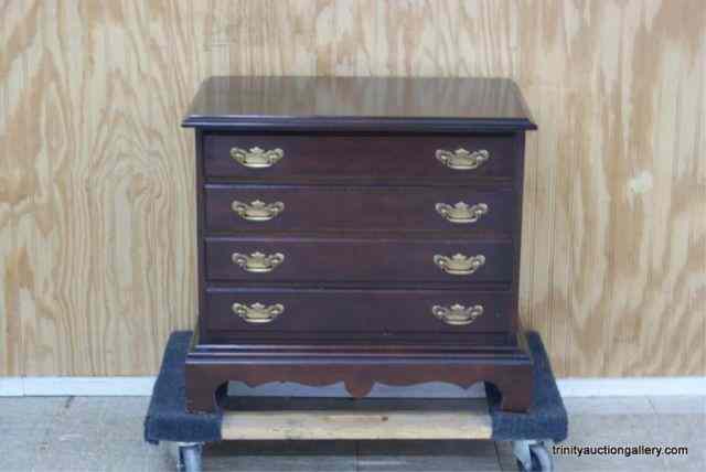 Appraisal: Dark Mahogany Drawer Sofa End - Side TableThis is a