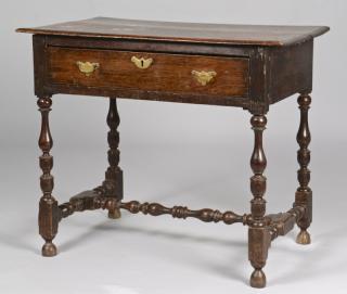 Appraisal: English Jacobean Oak Work Table English Jacobean oak work table