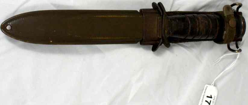 Appraisal: United States Marines Combat Knife and Original Scabbard B M