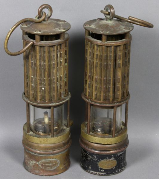 Appraisal: Pair of early th Century brass miner's safety lanterns made