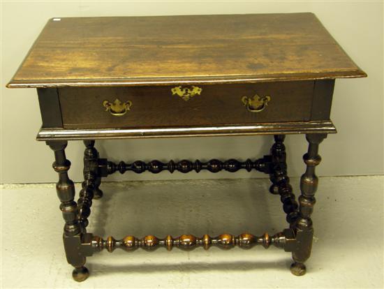 Appraisal: Oak side table in th century style with planked moulded