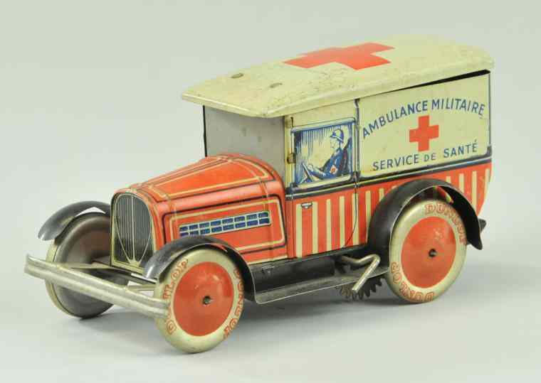 Appraisal: DEANDRIS AMBULANCE MILITAIRE 's France lithographed tin driver graphics at