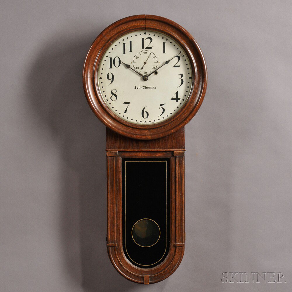 Appraisal: Seth Thomas Regulator No Keyhole Wall Clock Connecticut c the