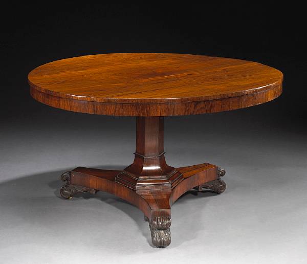 Appraisal: A Regency rosewood breakfast table first quarter th century The