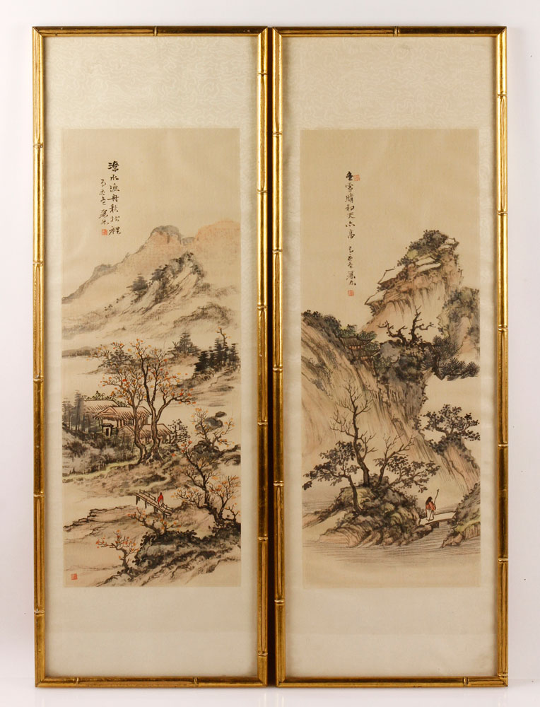 Appraisal: - Two Chinese Watercolor Paintings Two framed paintings China watercolor