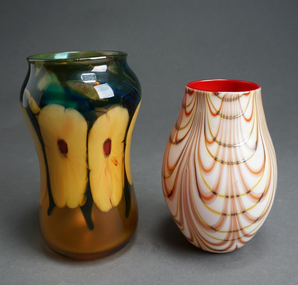 Appraisal: Charles Lotton 'Multi Flora' Glass Vase and a Charles Lotton