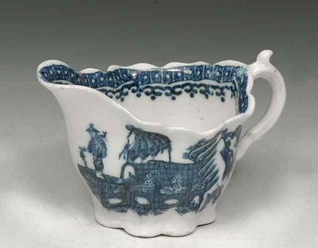 Appraisal: A CAUGHLEY SALOPIAN BLUE AND WHITE PORCELAIN CREAM BOAT decorated