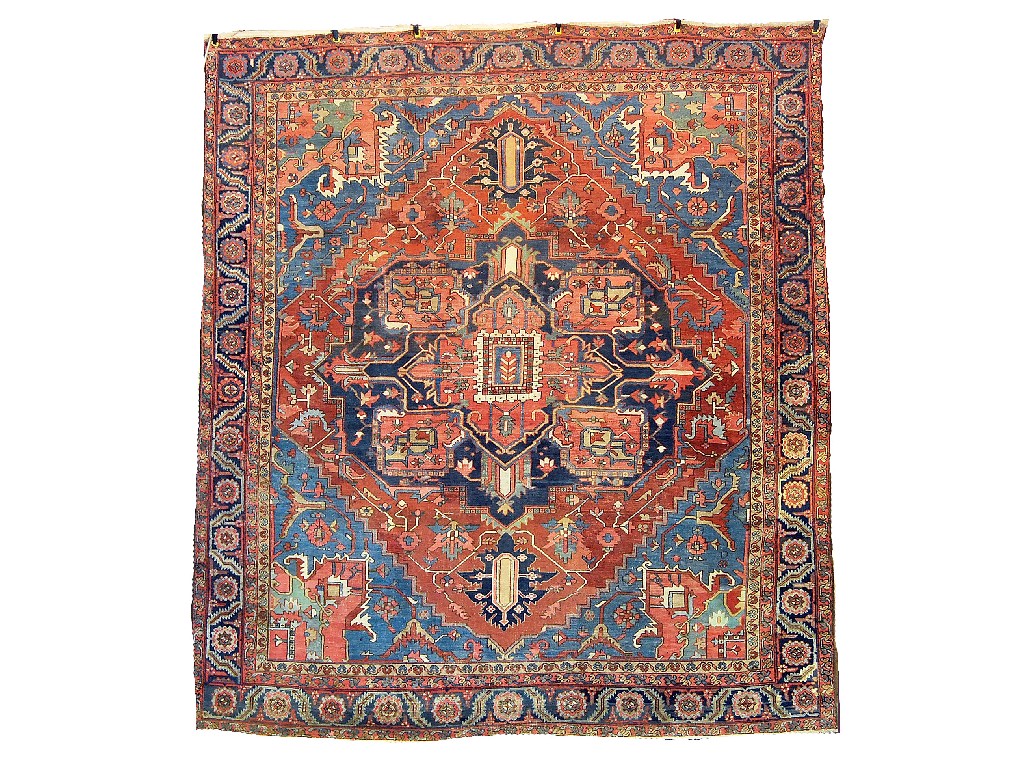 Appraisal: Persian Heriz square format carpet circa