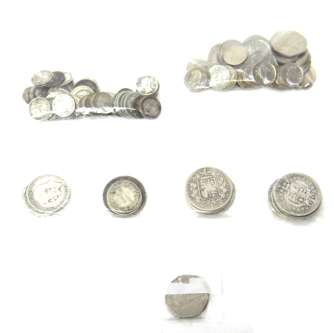 Appraisal: A collection of British pre-decimal pre- silver coinage comprising half