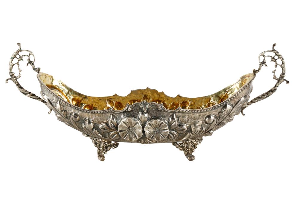 Appraisal: SILVER REPOUSSE CENTER BOWLmaker's mark RK further marked with gilt-washed