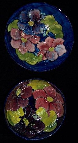 Appraisal: A Moorcroft Clematis bowl circular with impressed mark and green