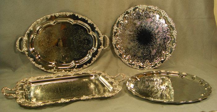 Appraisal: plated silver trays round oval rectangular to long Estimate -